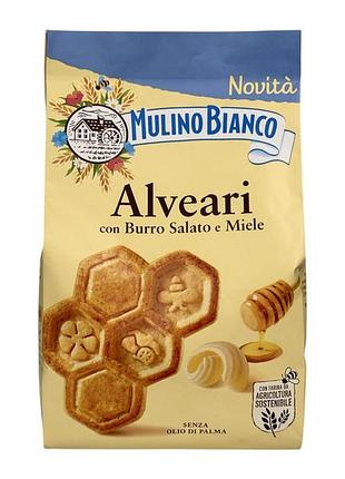 Печенье mulino bianco с соленым маслом и медом без пальмового масла alveari con burro salato e miele, 300 г