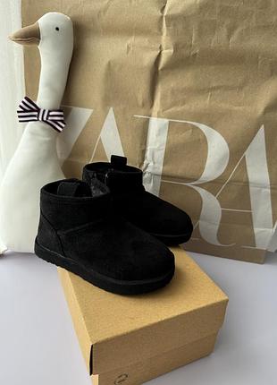 Уггі чорні zara розмір 22 устілка 14 см