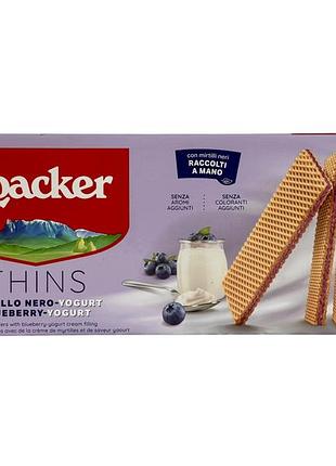 Вафли loacker thins черника-йогурт mirtillo nero-yogurt, 150 г