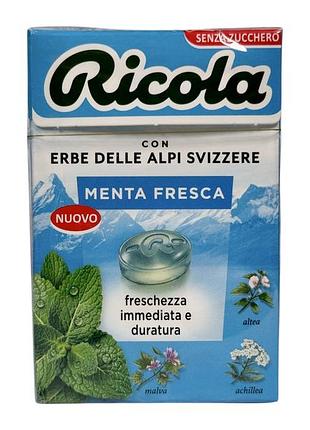 Леденцы швейцарские ricola освежающая мята без сахара menta fresca, 50 г