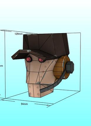 Paperkhan конструктор из картона robot scout head 3d фигура character hero персонаж герой паперкрафт пазл оригами papercraft