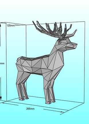 Paperkhan конструктор з картону 3d фігура олень паперкрафт papercraft подарунковий набір для творчості іграшка сувенір
