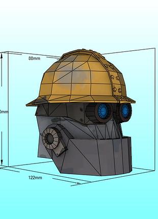 Paperkhan конструктор из картона robot engineer head 3d фигура character hero персонаж герой паперкрафт пазл оригами papercraft