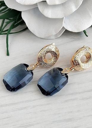 Позолоченные серьги swarovski
