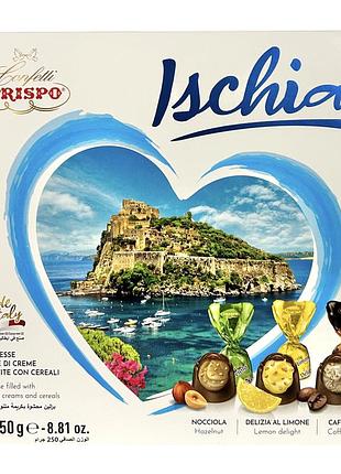 Конфеты шоколадные crispo молочные пралине лимон фундук кофе e ischia, 250 г