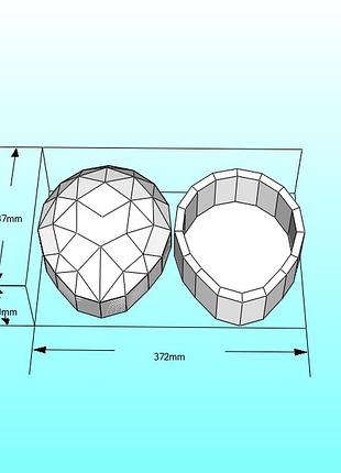 Paperkhan конструктор з картону шкатулка коробка яйце 3d фігура papercraft паперкрафт модель пазл орігамі набір для творчості