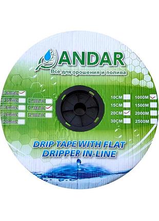 Капельная лента andar эмиттер 6 mil 200 мм 1000 м 1,38 л/ч