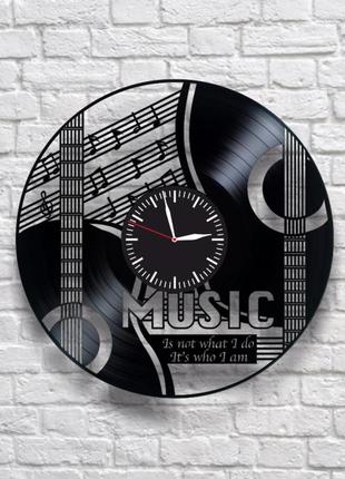 "music" - настенные часы из виниловых пластинок. уникальный подарок! в наличии!