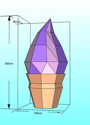 Paperkhan конструктор з картону морозиво 3d фігура papercraft паперкрафт модель пазл орігамі набір для творчості подарунок інтер