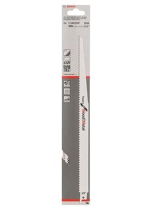 Полотно пильное для сабельной пилы bosch professional по дереву и металлу, s 1411 df, 6tpi, 2шт