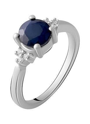 Срібне кільце високої якості з натуральним сапфіром 1.782ct, вага виробу 3,56 г (1912447) 17.5 розмір