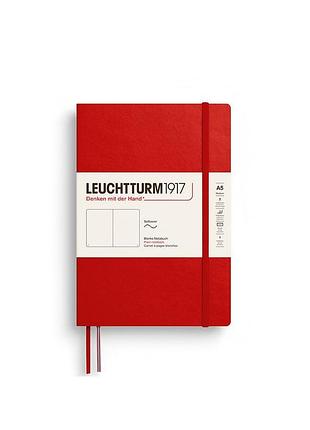 Блокнот leuchtturm1917, средний, мягкий переплет, cherry, чистые листы (373993)