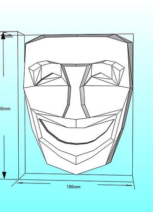Paperkhan констрктор из картона 3d фигура чицо маска человек глова обрубовка паперкрафт papercraft набор творчества пазл оригами