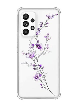Чехол с утолщенными углами на samsung galaxy a53 :: веточка цветов (принт 278)