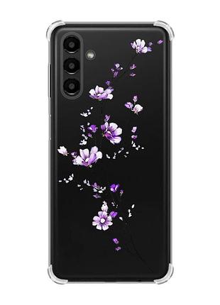Чехол с утолщёнными углами для samsung galaxy a04s/a13 5g :: веточка цветов (принт 278)