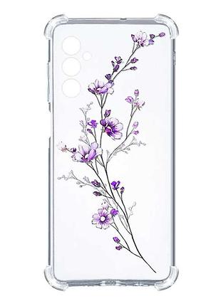 Чехол с утолщёнными углами на samsung galaxy m14 :: веточка цветов (принт 278)