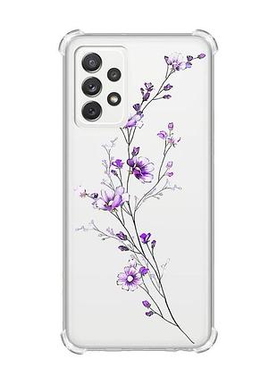 Чохол з потовщеними кутами на samsung galaxy a72 :: гілочка квітів (принт 278)