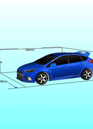 Paperkhan конструктор из картона 3d ford focus 3 rs 2 модель паперкрафт papercraft автомобиль машина машинка техника транспорт