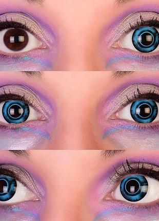 Черные цветные контактные линзы пиранья от elite lens® | линзы для красоты ( нулевки ) | крейзи/косплей