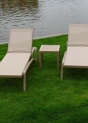 Комплект из 2-х шезлонгов siesta pacific + стол siesta ocean side table - taupe