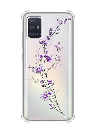 Чехол с утолщенными углами для samsung galaxy a51(2020)/a515 веточка цветов (принт 278)