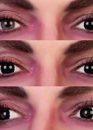 Черные контактные линзы локи блек от elite lens® | цветные линзы для красоты ( нулевки ) | крейзи/косплей
