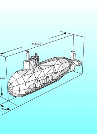 Paperkhan конструктор из картона 3d модель паперкрафт papercraft корабль яхта лодка подводная лодка субмарина техника транспорт