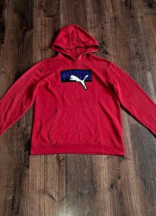Мужская уникальная кофта худи Puma с крупным лого оригинал
