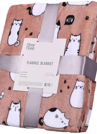 Плед ardesto flannel, 160х200см, 100% полиэстер, котики