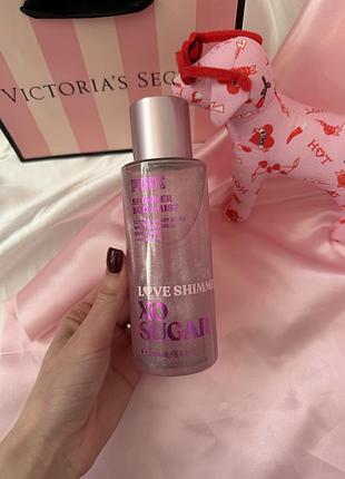 Парфумований спрей для тіла xo sugar shimmer fragrance mist victoria's secret pink usa