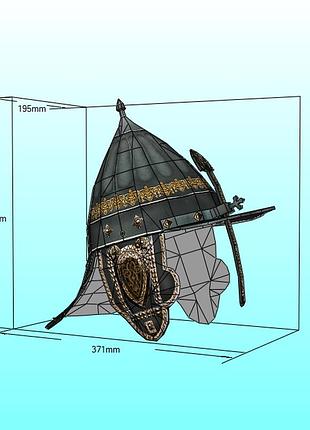 Шлем helmet боярин богатырь boyar маска mask конструктор из картона papercraft паперкрафт игровой персонаж