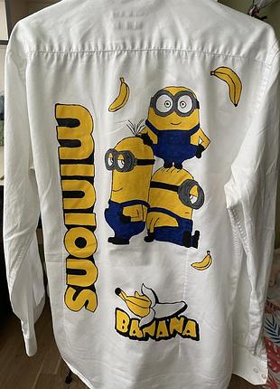 Рубашка розписана біла
