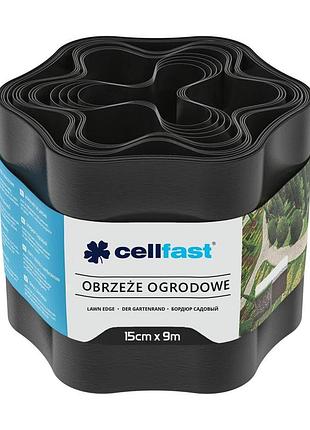 Лента газонная cellfast, бордюрная, волнистая, 15смх9м, черный