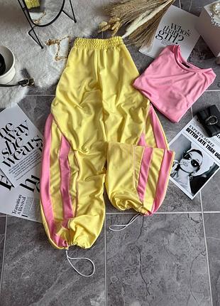 Костюм двойка, низ на затяжках🩷💛🩶