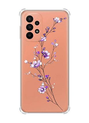Чехол с утолщёнными углами для samsung galaxy a23 :: веточка цветов (принт 278)