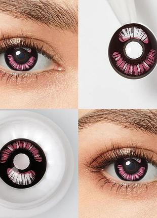Черные контактные линзы слаер от elite lens® | цветные линзы для красоты ( нулевки ) | крейзи/косплей