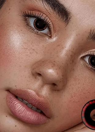 Черные цветные контактные линзы манга рэд от elite lens® | линзы для красоты ( нулевки ) | крейзи/косплей