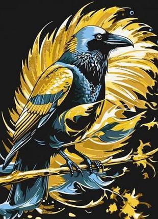 Картина за номерами з фарбами металік "гордий ворон" 40х50 см
