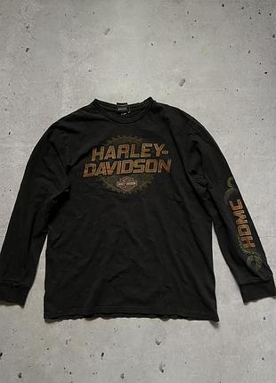 Вінтажна футболка  лонгслів harley davidson з довгими рукавами