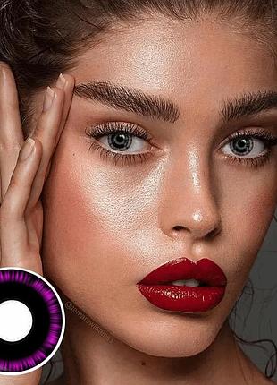 Черные цветные контактные линзы манга пинк от elite lens® | линзы для красоты ( нулевки ) | крейзи/косплей