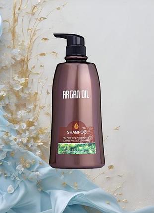 Безсульфатный шампунь для волос с аргановым маслом 750 мл, bingo morocco argan oil