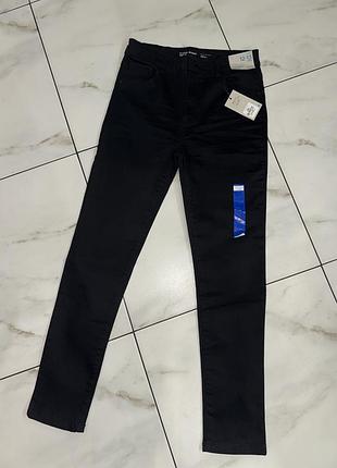 Стрейчевые зауженные черные джинсы denim 12-13 лет (рост 152-158см)