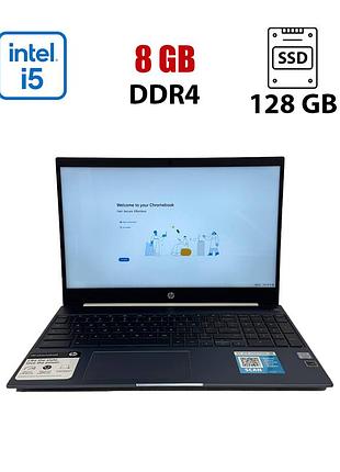 Ноутбук hp chromebook 15-de0523dx white / 15.6" (1920x1080) ips touch / intel core i5-8250u (4 (8) ядра по 1.6 - 3.4 ghz) / 8 gb