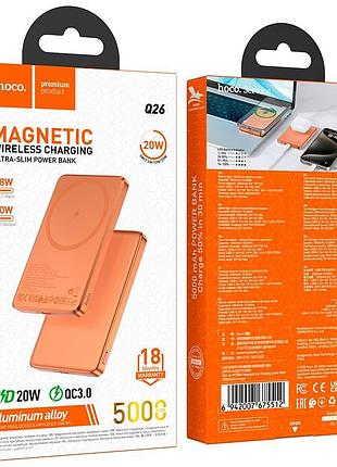 Повербанк hoco joy pd magnetic fast charging power bank q26 5000mah |1type-c, 20w/3a, pd/qc|