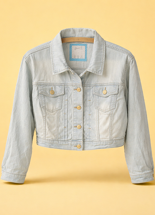 Голубая короткая джинсовая куртка denim co.