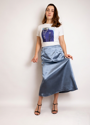 Юбка миди silver blue 3