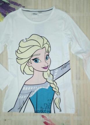 Лонгслив / реглан / футболка с длинным рукавом disney frozen белая