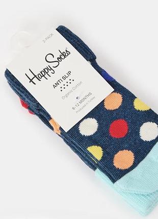 Шкарпетки дитячі тонкі happy socks туреччина з антиковзкою підошвою 0-12 міс 13-21 поштучно