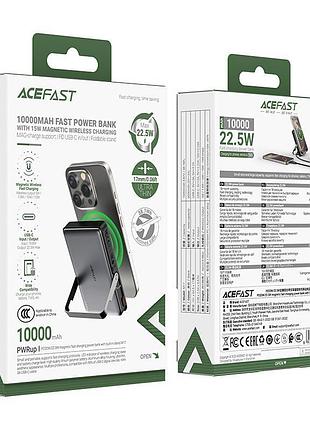 Повербанк acefast pd magnetic fast charging power bank with built-in stand m17 10000 mah |1type-c, 22.5w/3a, pd/qc|