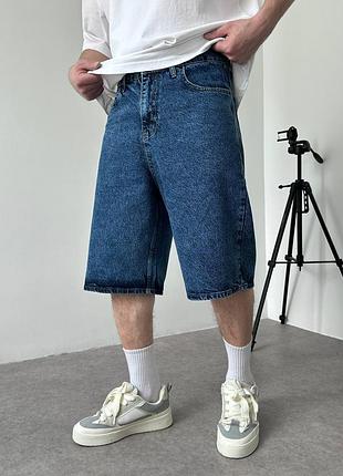 Шикарные широкие джинсовые шорты багги синие baggy blue